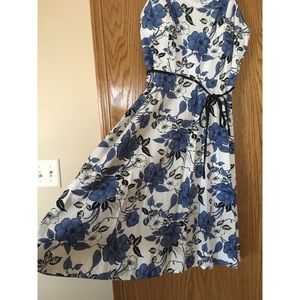 Blue and white floral sundress